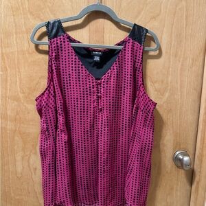 Torrid Fuchsia and Black Sleeveless Blouse